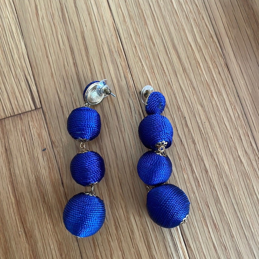 Cobalt blue ball earrings
